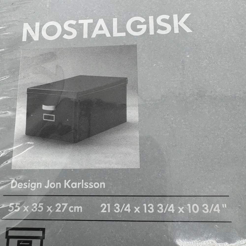 IKEA Nostalgisk Storage Box Brown Faux Leather Jon Karlsson 401.154.95 New